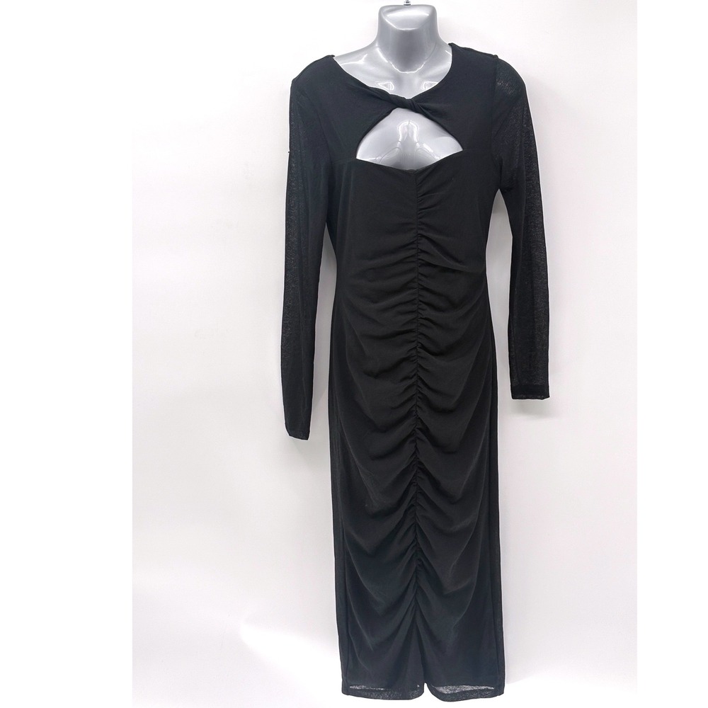Abercrombie & Fitch Maxi Dress Black Sheer Women Meidum Cutout Witchy Whimsigoth